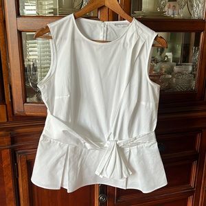 Brooks Brothers white poplin sleeveless blouse